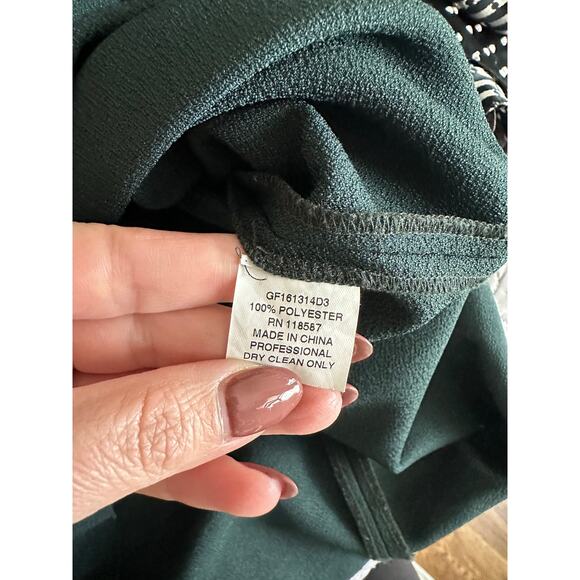 Grey by Jason Wu Navy Green Contrast Stitch Crew Sleeveless Dress Small/Medium - Picture 7 of 7